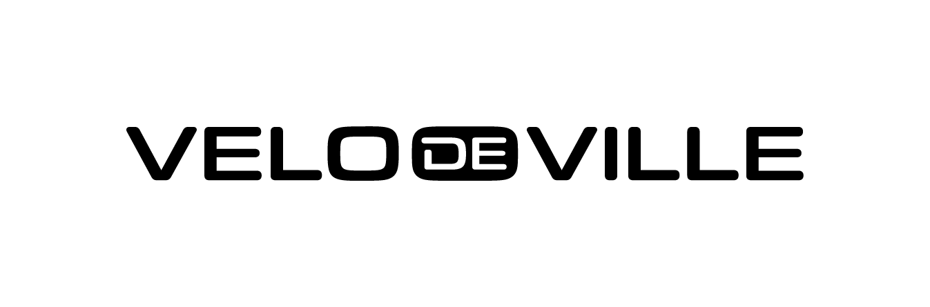 Schwarzes Logo mit dem Text "VELO DE VILLE" auf weißem Hintergrund.